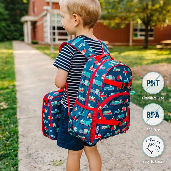 Wildkin ECO rPET 15-inch Kids Backpack – Sustainable, Padded, Adjustable – Transportation