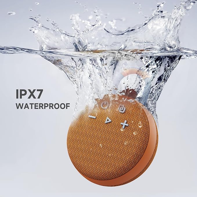 MusiBaby Travel-Ready Mini Speaker – Bluetooth 5.3, Rugged Waterproof Build, Strong Bass for Hiking Trails, Biking Loops, Back-to-School or Holiday Gifting (Yellow)