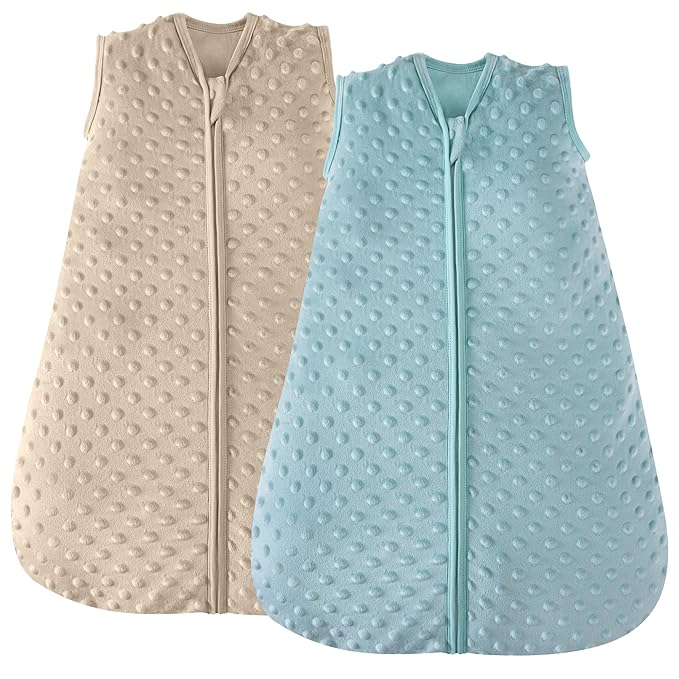 JELLYMONI Fleece Baby Sleep Sack 12-24 Months, 1.5 Tog Warm Winter Baby Wearable Blanket with Plush Dots and 2-Way Zipper, Cotton Toddler Sleep Sack
