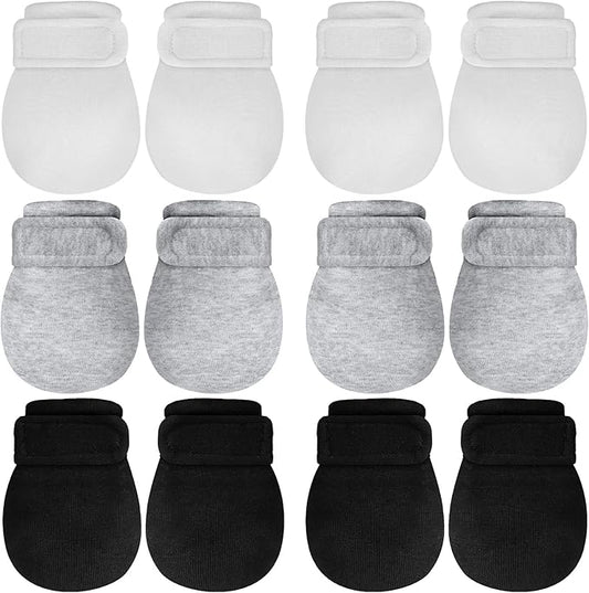 Newcotte Adjustable Baby Mittens No Scratch Newborn Cotton Breathable Gloves Warm Baby Mitts for Boys