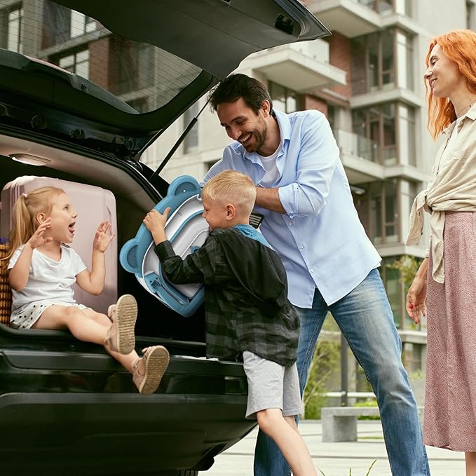 TPN Collapsible Baby Bathtub for Infants to Toddler with Real-time Temp Monitor+Floating Cushion,Foldable Baby Bath Tub Set Applicable 0-36 Month,Perfect Portable Travel Baby Tub for Newborns Boy