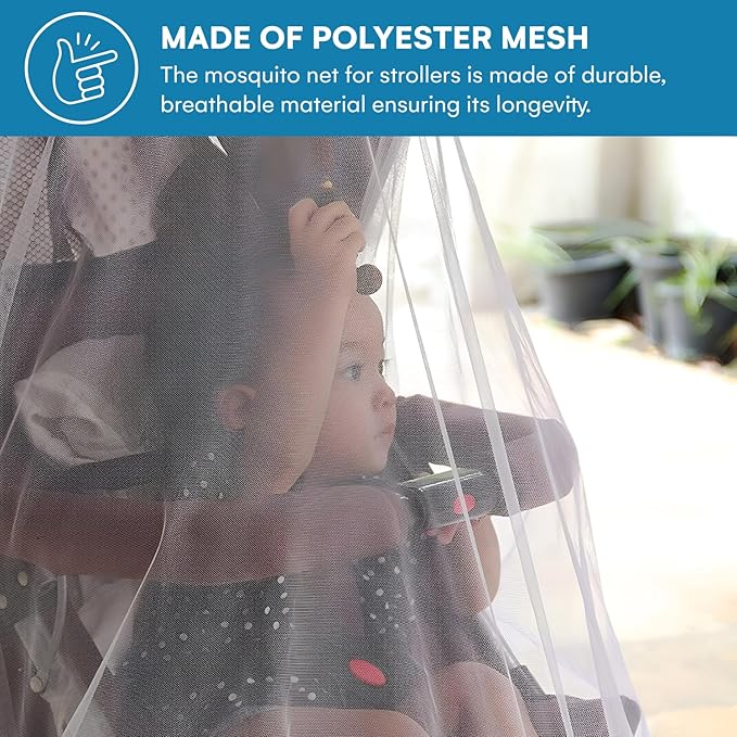 Enovoe Mosquito Net for Stroller, Bassinet, Cradle - Blue Baby Mosquito Net Cover for Playards, Pack N Plays, Mini Crib