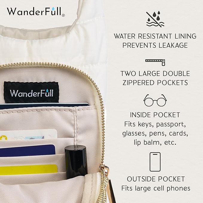 WanderFull® Original HydroBag® Collection, Water Bottle Holder w/Strap & Phone Pocket, Hands-Free Crossbody Water Bottle Bag