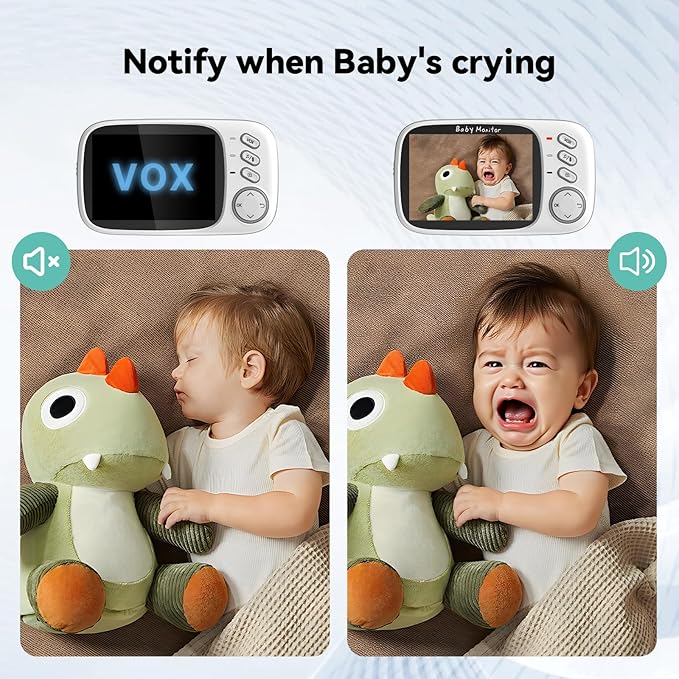 No WiFi Baby Monitor with Camera and Audio,Lag-Free Connection,Plug & Play,IPS Screen,HD Camera,Night Vision, 2-Way Talk,8 Lullabies,1000ft Range,Portable Baby Monitor,2025 Parents' Trusted Choice
