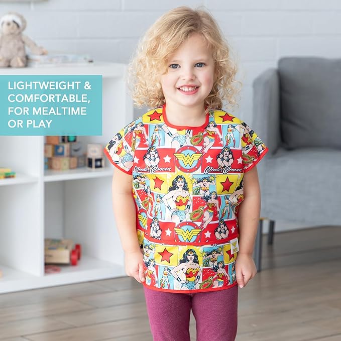 Bumkins Bibs - Toddler Bibs, Waterproof, Large for 1-3 Years, Short Sleeve