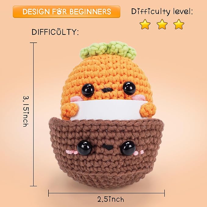 WaldyWop Beginner Crochet Kit for Kids: Easy Crocheting Starter Kits for Girls - Learn to Crochet Set w/Step-by-Step Video - Complete Knitting Kit, Easy Crochet Yarn, Birthday Gifts for Women