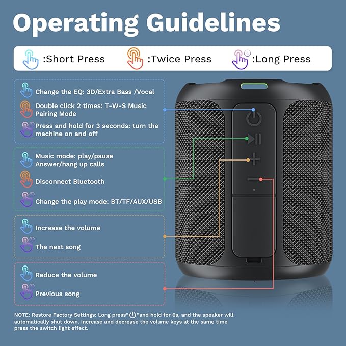 OHAYO 40W Wireless Portable Bluetooth Speaker with Lights, IPX7 Waterproof, Loud Sound, RGB Lights,TWS Pairing, AUX&TF-Card in, for Home/Party/Travel/Outdoor/Beach