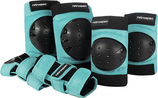 Retrospec Knee Pads, Elbow Pads & Wrist Guards for Men, Women & Kids - Protective Gear for Skateboarding, Roller Skate, Rollerblade, BMX & Scooter - Multi Sport Pad Set