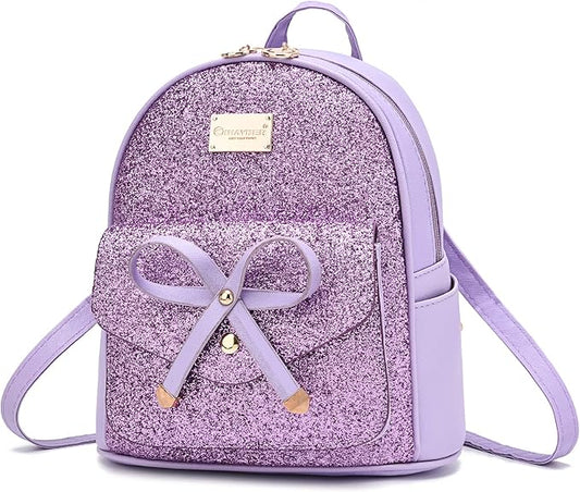 I IHAYNER Girls Bowknot Cute Leather Backpack Mini Backpack Purse for Women