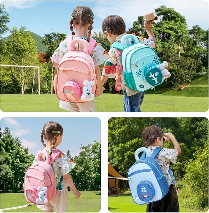 SUN EIGHT Toddler Backpack for Girls Kids Backpack Cute 3D Cartoon School Bag for Baby Girl Boy 2-5 Years (90352-Bear)
