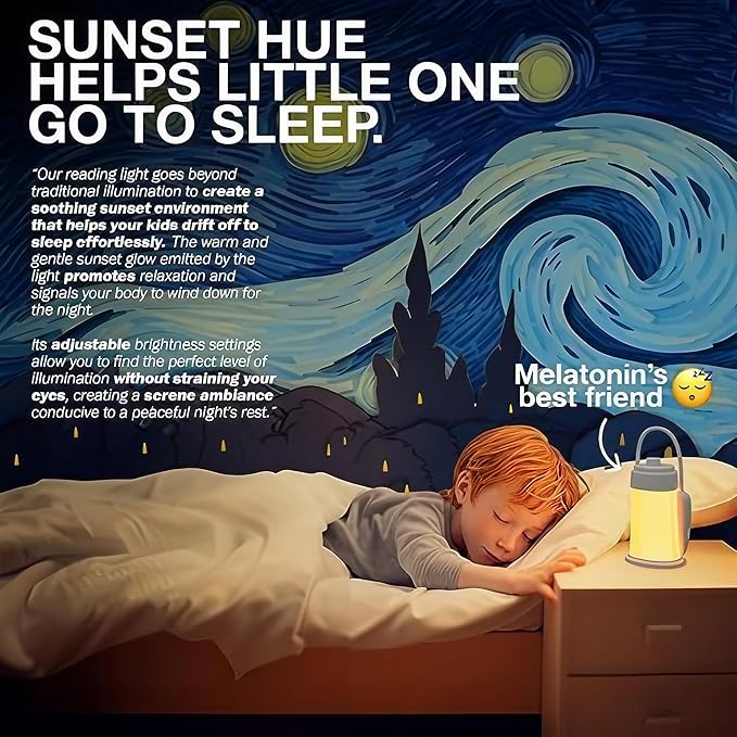 Kids Lantern Book Night Light Lamp for Camping Gear, Kids Reading Light, Toddler Camping NightLight, LED Study Desk Lamp for Students, USB Rechargeable 6-12 Hour Battery for Emergencies Power Outages