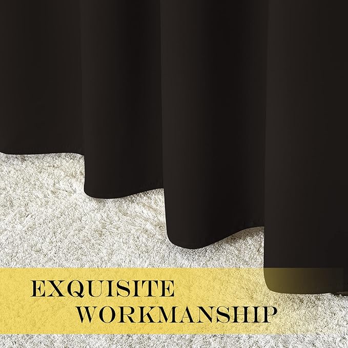 NICETOWN Room Darkening Curtains for Nursery, Grommet Thermal Insulated Light Blocking Window Treatments Sound Reducing for Bedroom, W37 x L72, 2 Panels, Toffee Brown