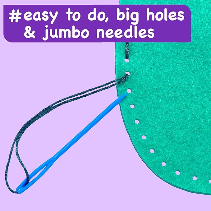 EZCRA Unicorn Sewing Kit for Kids - 8-in-1 Kids Sewing Kit - Easy to Do Craft Kits for Ages 4-8 - Sewing Crafts - Extra Felt Stickers for Decoration - No Mess with Full Instructions