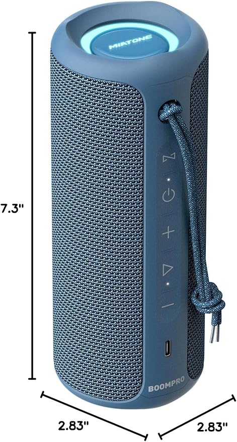 MIATONE Portable Bluetooth Speakers 36W Stereo Sound Bass Boost, 24H Playtime, Bluetooth 5.3 TWS Pairing Father Boy Friend Gifts for him (Blue)