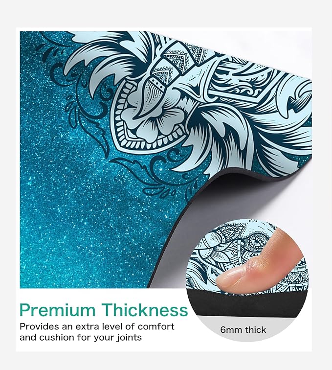 Non Slip Yoga Mat TPE Workout Mat for Men Women, Thick Workout Mat with Carrying Strap, Fitness Mats for Exercise, Yoga, Fitness, Pilates, Floor Workouts (72" x 24" x 6mm)