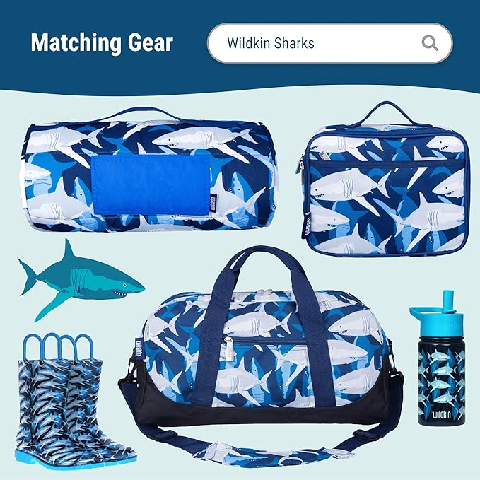 Wildkin 16-inch Kids Backpack – Durable, Padded & Spacious School Bag for Boys & Girls - Sharks