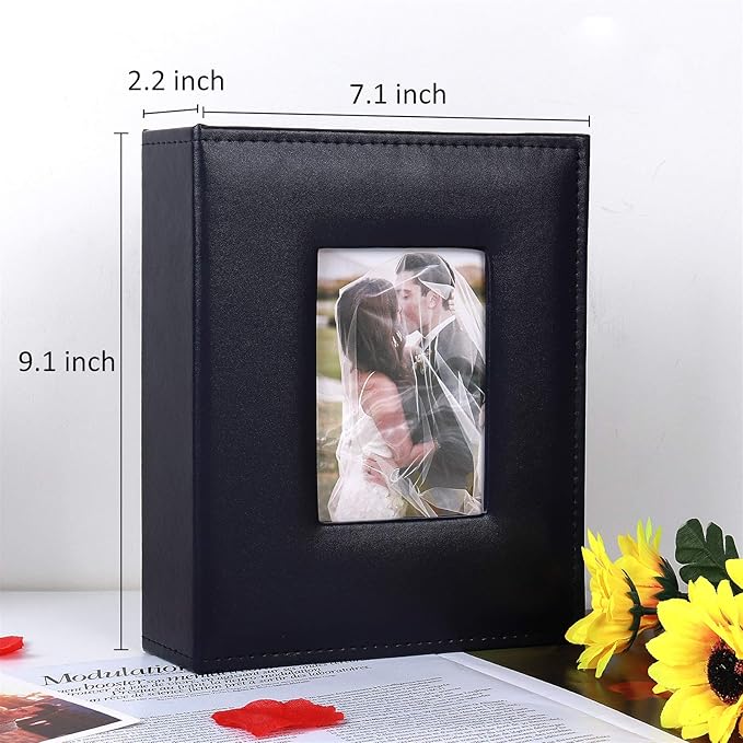 RECUTMS Adventure Photo Album, Blue, 6x4, 200 Photo Slots, Premium Leather Cover, Sleeves, Personalized, Suitable for Birthdays, Weddings, Parties
