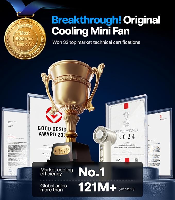 TORRAS COOLiFY iva Handheld Fan with Ice Cooler, [Chill by 50F], 0-100 Adjustable Speed, Super Mini Powerful Portable Fan 5000mAh Rechargeable, Hand Fans for Travel Essentials, Gifts for Women, Ivory