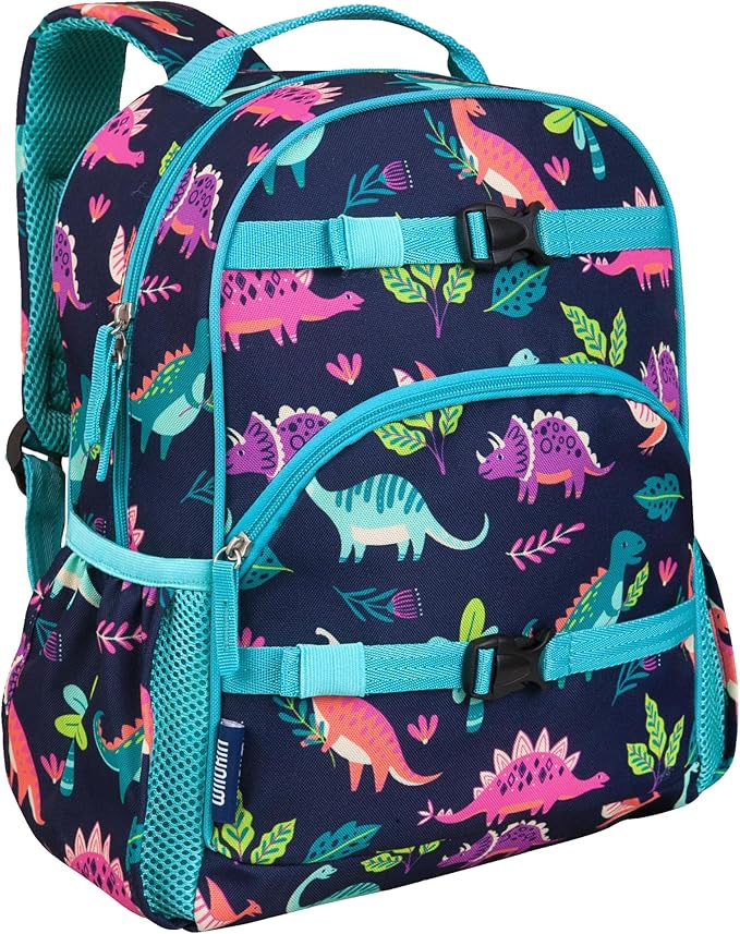 Wildkin ECO rPET 15-inch Kids Backpack – Sustainable, Padded, Adjustable – Darling Dinosaurs