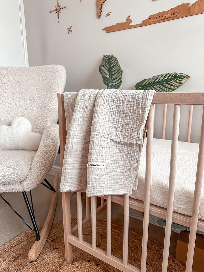 Bassinet Sheet for Baby Boy and Girl 2 Pack, Fitted Sheets for Rectangle, Oval, Hourglass Bassinet Mattress, Muslin Moses Basket Sheets with Neutral Style (Brick & Leaf)