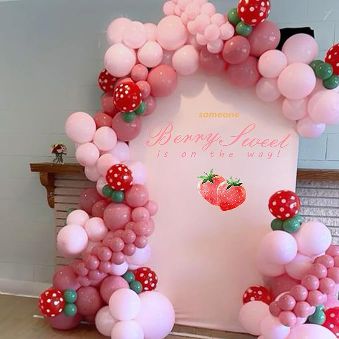 Someone Berry Sweet is On The Way Wall Decal - Baby Shower Party Decorations, Gender Reveal Party Supplies, Baby Shower Party Balloon Arch Strawberry Sign Decal (Berry Decal)