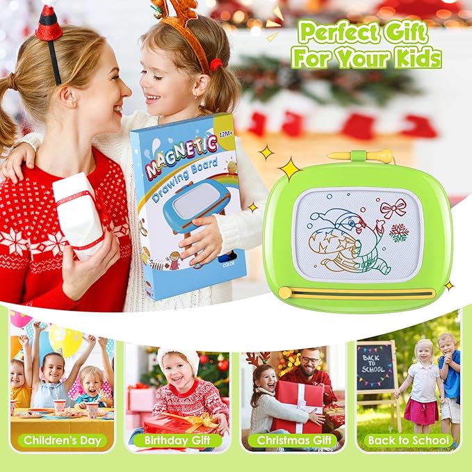 Smasiagon Toddler Girl Boy Toys,Magnetic Drawing Board for Toddlers 1-3,Early Learning Doodle Board Writing Painting Sketch Pad, Birthday Easter Valentines Day Gifts for Kids 1 2 3 Year Old (Green)