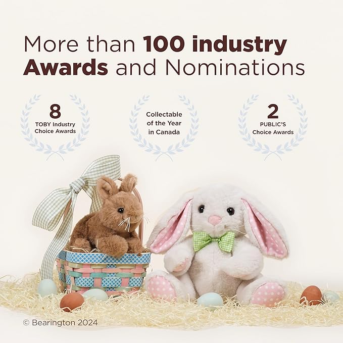 Bearington Baby Lil’ Bunny, 5.5 Inch Pink Soft Stuffed Easter Bunny Rattle, Baby Easter Gifts - Newborn Toy