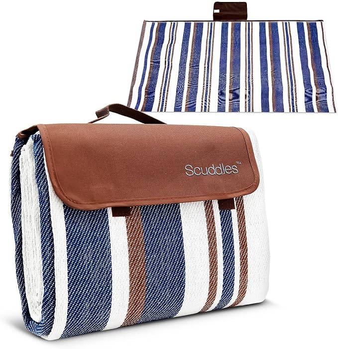 scuddles Extra Large Picnic & Outdoor Blanket Dual Layers for Outdoor Water-Resistant Handy Mat Tote Spring Summer Camping Blanket Great for The Beach