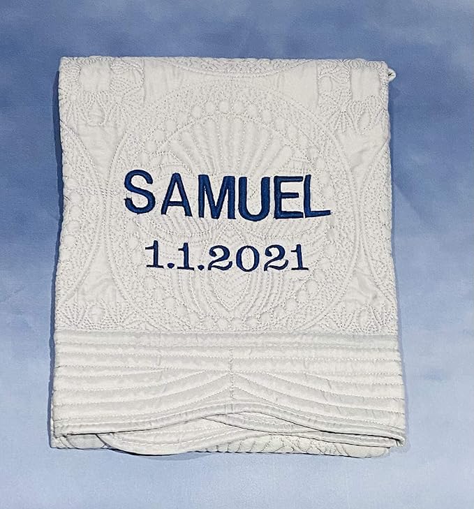 Personalized Baby Blanket Baby Quilt Monogrammed Blankets for Boys and Girls Embroidered Baby Gifts Full Name