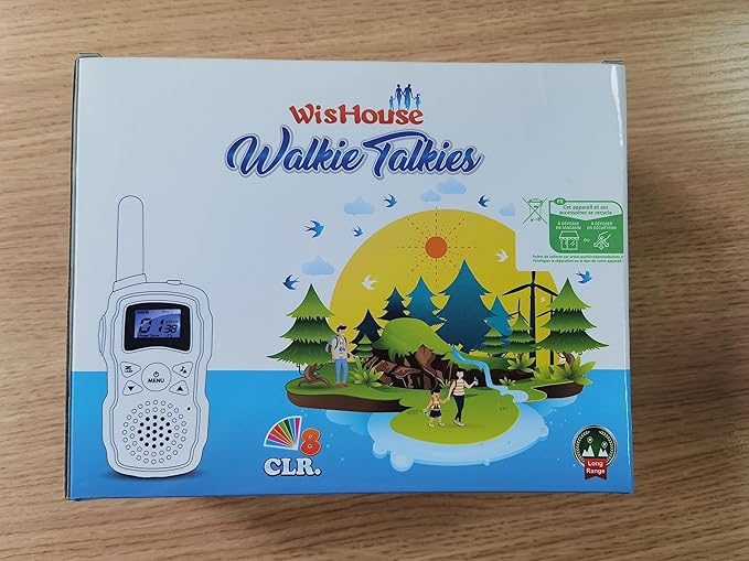 Wishouse Walkie Talkies for Kids Rechargeable Long Range, Xmas Birthday Gift for Boys Girls 4 5 6 7 8 9 10 Year Old, Hiking Camping Gear Games Toys Ideas with Flashlight, VOX, Easy to Use, 4 Pack