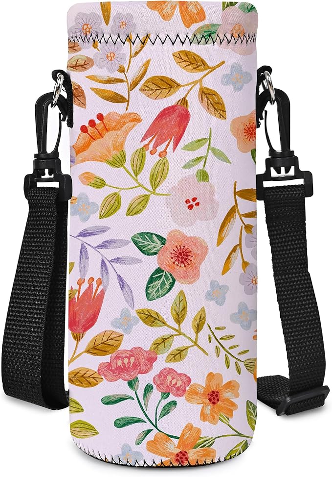 AUPET Water Bottle Sling Bag Carrier Crossbody Sleeve,Insulated Neoprene Bottle Case Holder Pouch Cover 500ML/17oz with Shoulder Strap for Walking Women Men