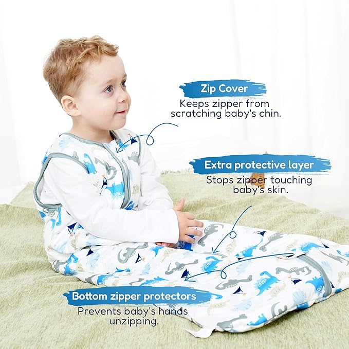 TotAha Toddler Sleep Sack 1.0 TOG for 2T-3T-4T, Premium Soft Wearable Blanket Baby Sleeping Bag with 2-way Safe Zipper for Girl Boy