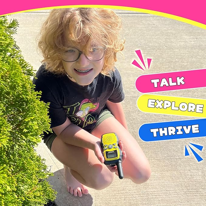 Wishouse Walkie Talkies for Kids Adult Long Range Rechargeable 3 Pack,Girl Wearable Walky Talky Set 2 Way Radio with USB Charger Battery,Camping Games Toy Birthday Xmas Gift for Boy Children Family