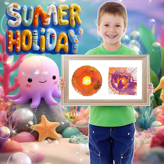 Spin Art Machine Variable Speed, Battery Operated Spinner - Paint Spinner with Splatter Guard, Washable Paint, Spin Art Kit, Stem Toys, Arts and Crafts