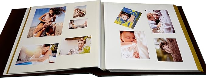Self-Adhesive Photo Album, Dust-free, glue free and waterproof Scrapbook Album, Family album, Leather Cover, Hand Made DIY Albums Holds 3x5, 4x6, 5x7, 6x8,8x10 photos