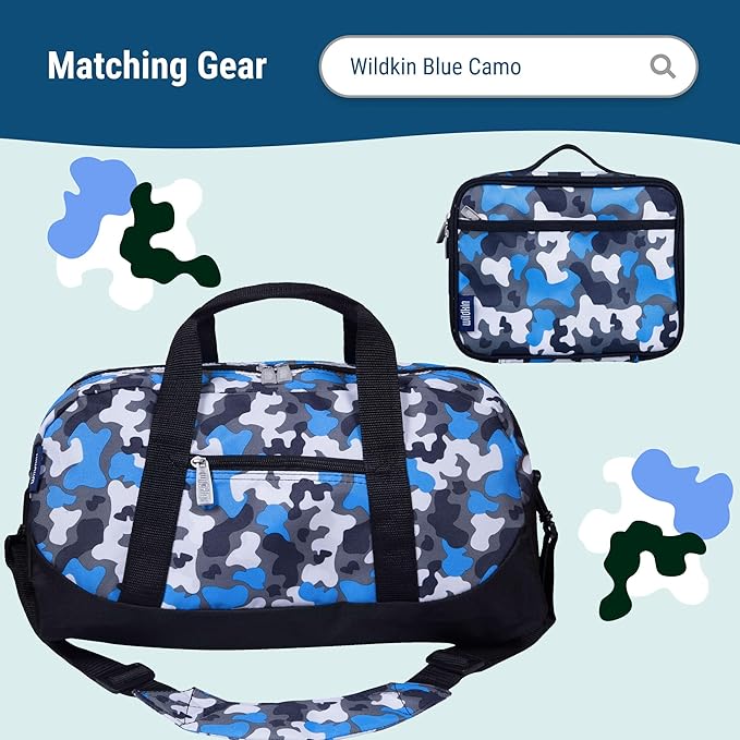 Wildkin 15-inch Kids Backpack – Durable, Padded, Adjustable for School & Travel - Blue Camo