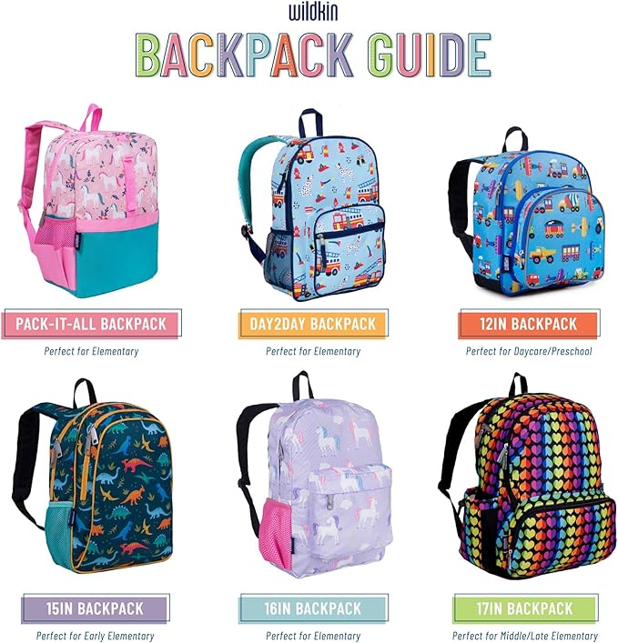 Wildkin ECO rPET Kids Backpack – Recycled, Padded, Adjustable for School & Travel – Rainbow Hearts