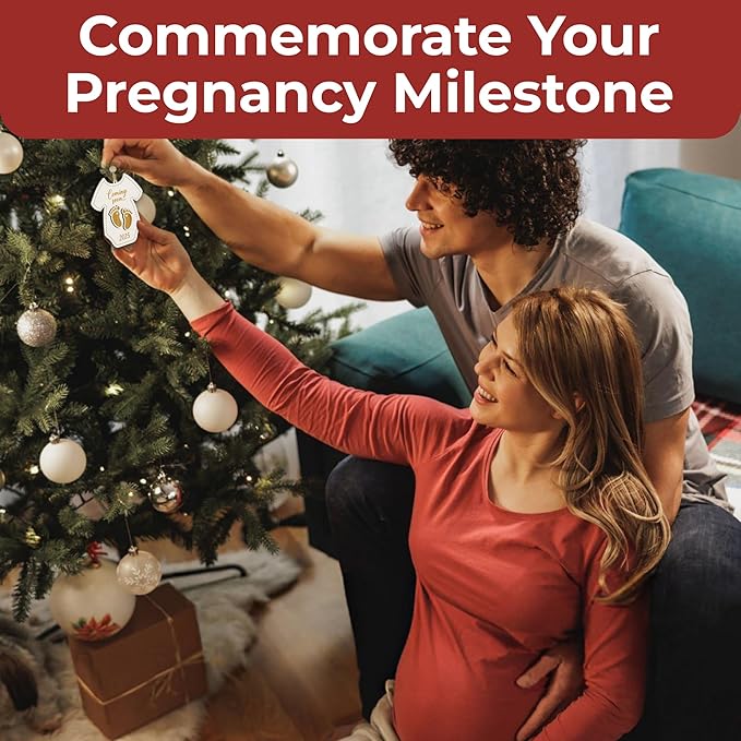 Christmas Pregnancy Announcement Ornament - New Baby Coming Soon 2025 Ornaments, Pregnant Christmas Ornament 2024 for Husband Mom, Expecting Parents to Be Gifts Baby Announcement Ideas