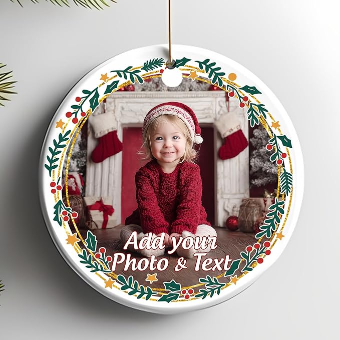 Personalized Baby Christmas Ornament 2025 - Custom New Baby Photo Ornaments - Sweet Gift for New Parents, Mom, Dad - Christmas, Birthday Gift for Babies, Boy, Girls, Family, Grandparents