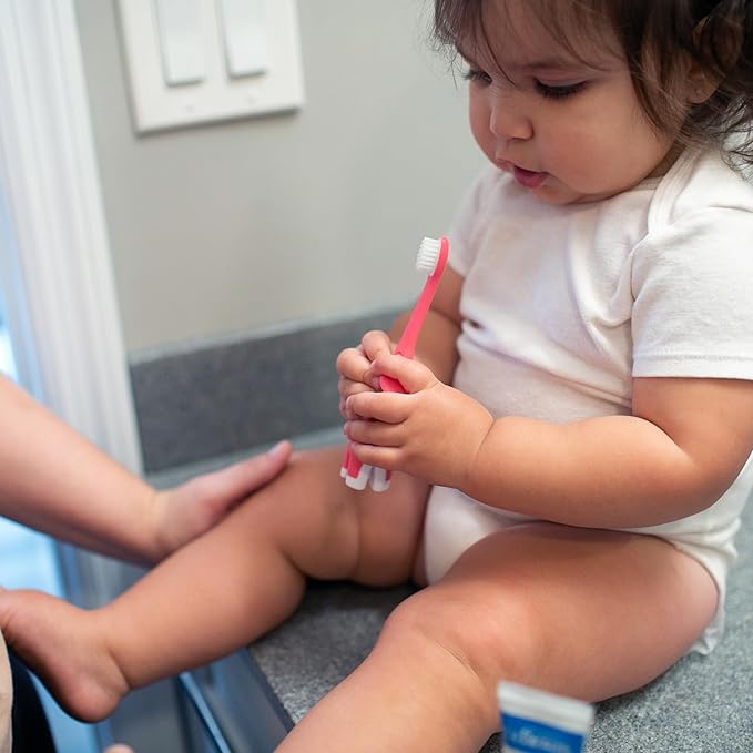 Dr. Brown's Infant-to-Toddler Toothbrush Set, 1.4 Ounce, Pink