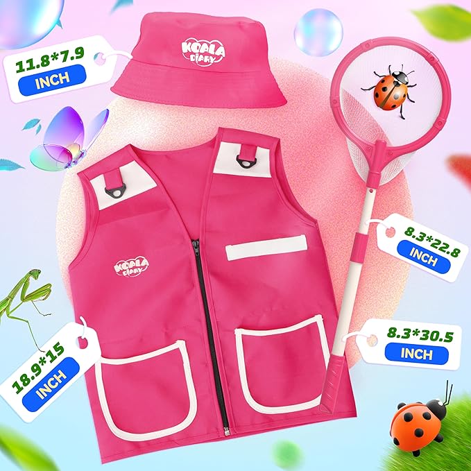 SMILESSKIDDO Bug Catcher for Kids, 25 Pcs Kids Explorer Kit & Kid Bug Catching Kit - Kid Nature Kits Outdoor Adventure Toys for Girls 3+ Years Old