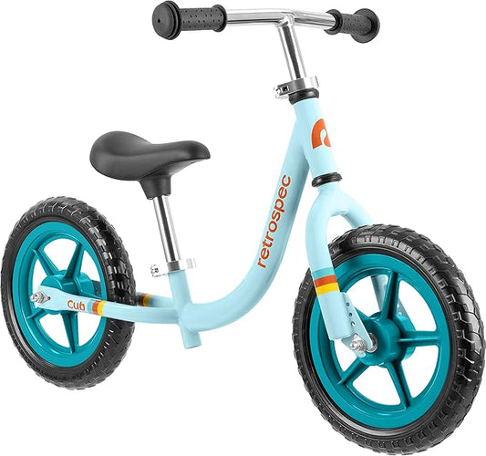 Retrospec Cub Toddler 12" Balance Bike, 18 Months - 3 Years Old, No Pedal Beginner Kids Bicycle for Girls & Boys, Flat-Free Tires, Adjustable Seat, & Durable Frame