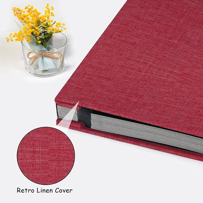 Zesthouse Photo Album Self Adhesive Pages, 60 Pages Magnetic Scrapbook Albums with Sticky Page,Photos Album Holds 8x10 & 5X7 & 4x6 & 6x8 & 3x5, Large Picture Book Ideal for Family,Wedding,Baby