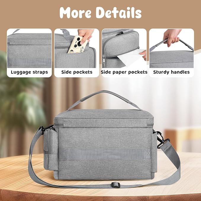 Breast Pump Bag for Spectra S1 S2 with Waterproof Mat, Breast Milk Cooler Bag for Pump Essentials, Pumping Bags for Working Mom Travel Camping, Grey