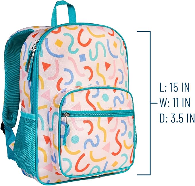 Wildkin ECO rPET Kids Backpack – Recycled, Padded, Adjustable for School & Travel – Confetti Peach