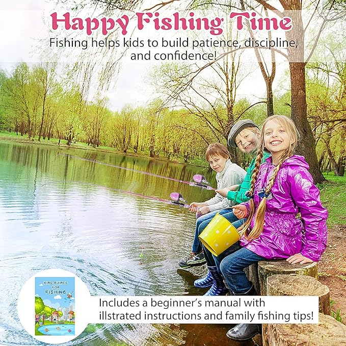 Milerong Kids Fishing Rod, Kids Fishing Pole Portable Telescopic Fishing Rod and Reel Combo Kit for Boys, Girls, Youth - with Spincast Fishing Reel, Fishing Tackles, Fishing Lures, Fishing Lines
