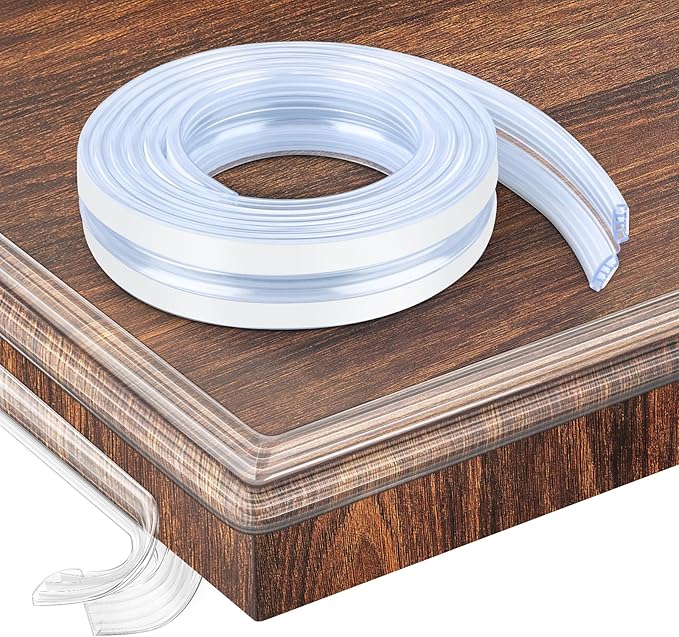 Baby Proofing,32.8ft(10M) Silicone Soft Corner Protectors with Pre-Taped Strong Adhesive, Edge Protectors for Sharp Corners of Cabinets, Tables