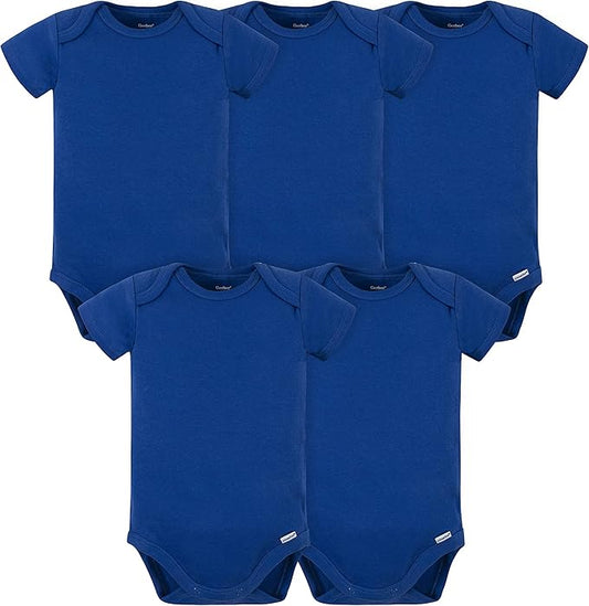 Gerber baby-boys 5 Pack Onesies Multi-packs Bundle Interlock 180 Gsm