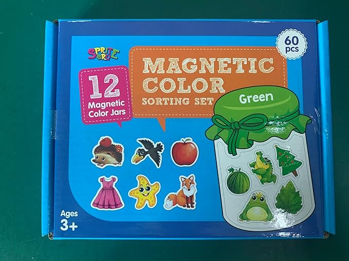 12 Pieces Magnetic Color Sorting Toys, 60 Color Magnets Educational Refrigerator Whiteboard for Baby Toddlers Kids Magnets