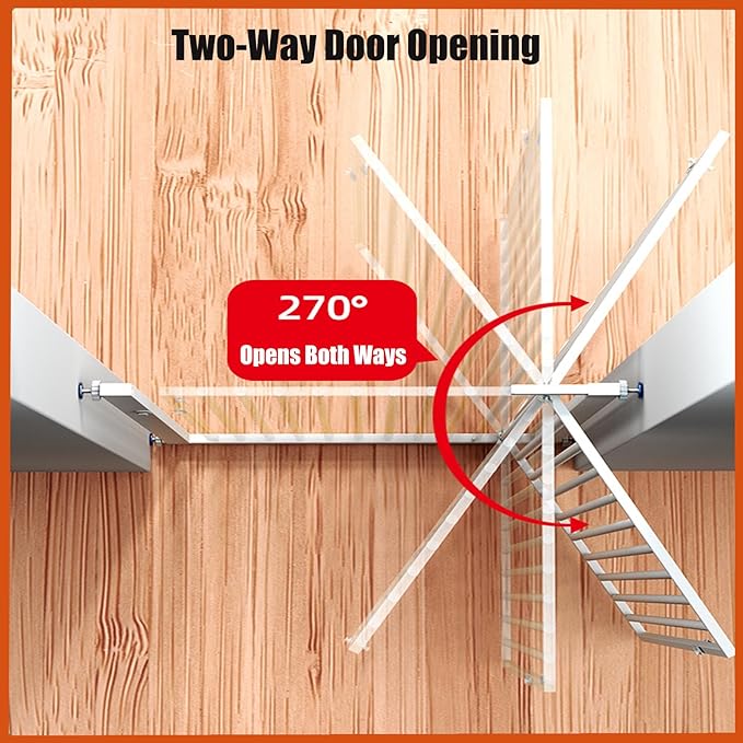 55.1 Inch Tall Baby Gate Auto Close Dog Gate Adjustable 29.92"- 43" Wide Pressure Mounted Walk Through Swing Pet Gate for Doorways (White, 29.92" - 43")